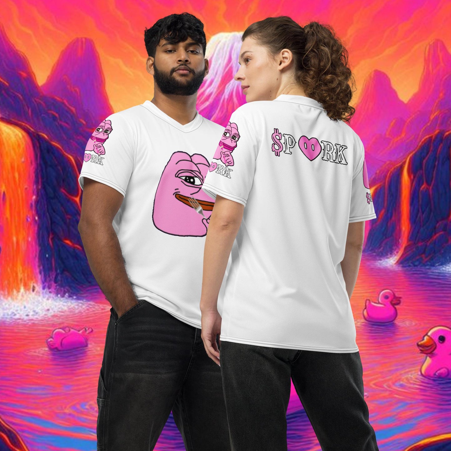 BL-D001#S-001 PINK PEPE $PORK Unisex Sports Jersey