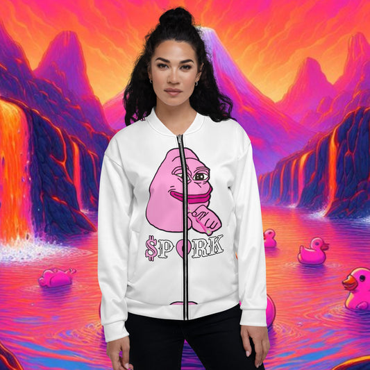 BH-D001#S-001 PINK PEPE $PORK All-Over Print Unisex Bomber Jacket