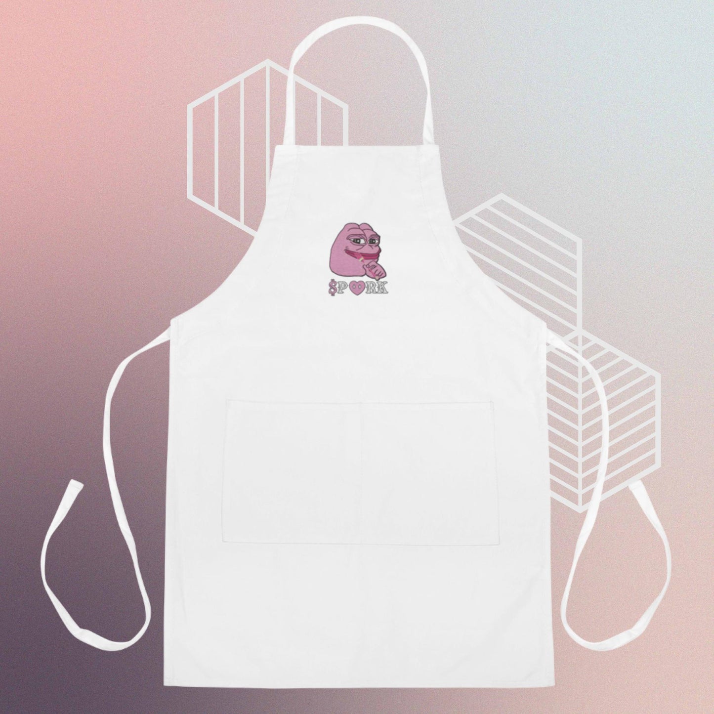 DV-D001#S-001 PINK PEPE $PORK Embroidered Apron