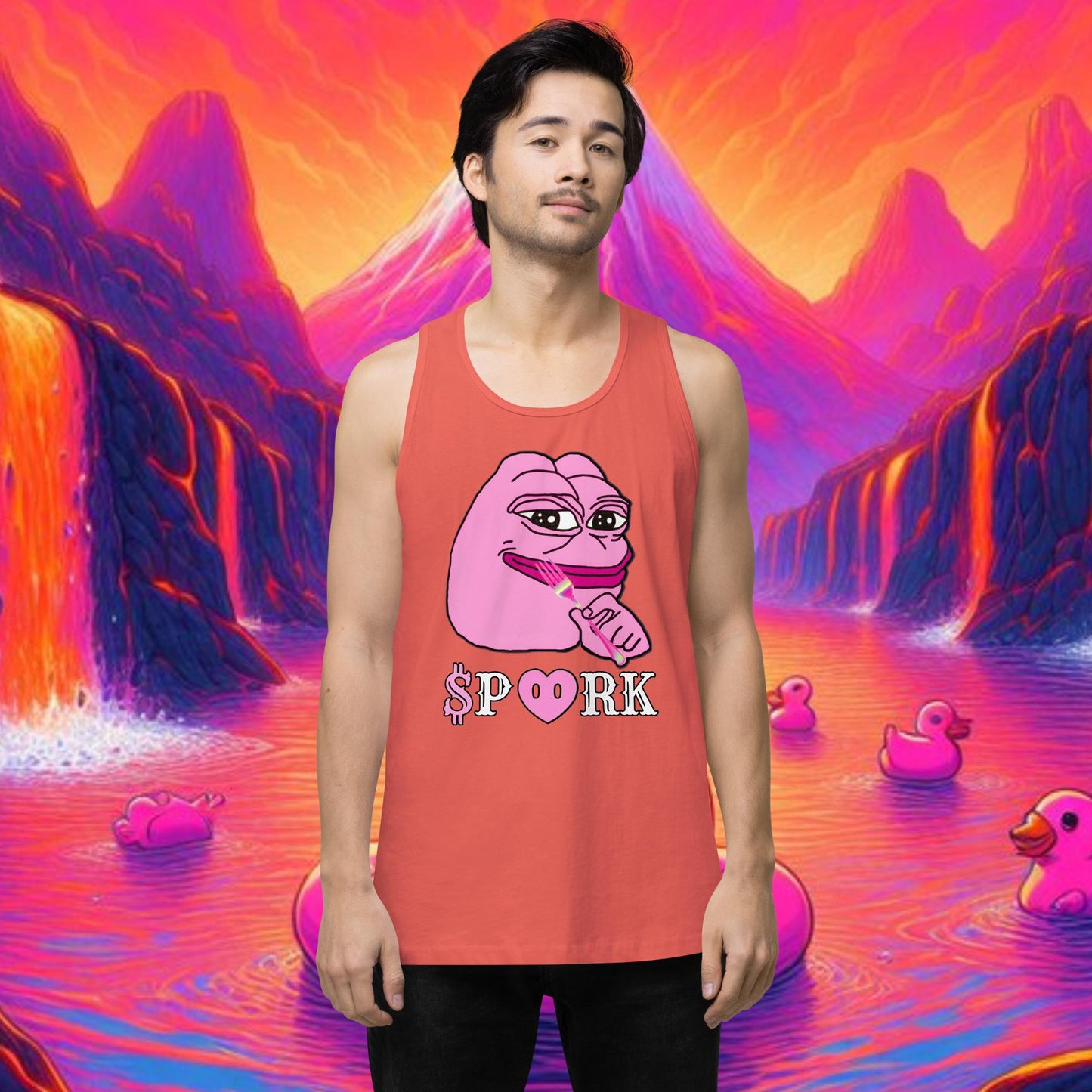 AM-D001#S-001 PINK PEPE $PORK Men's Premium Tank Top