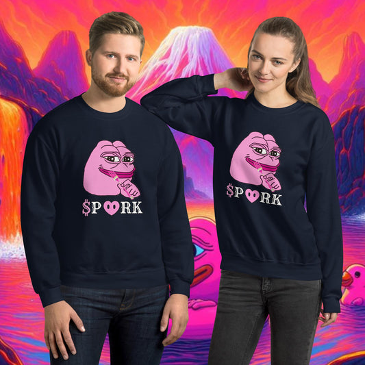 AU-D001#S-001 PINK PEPE $PORK Unisex Crew Neck Sweatshirt