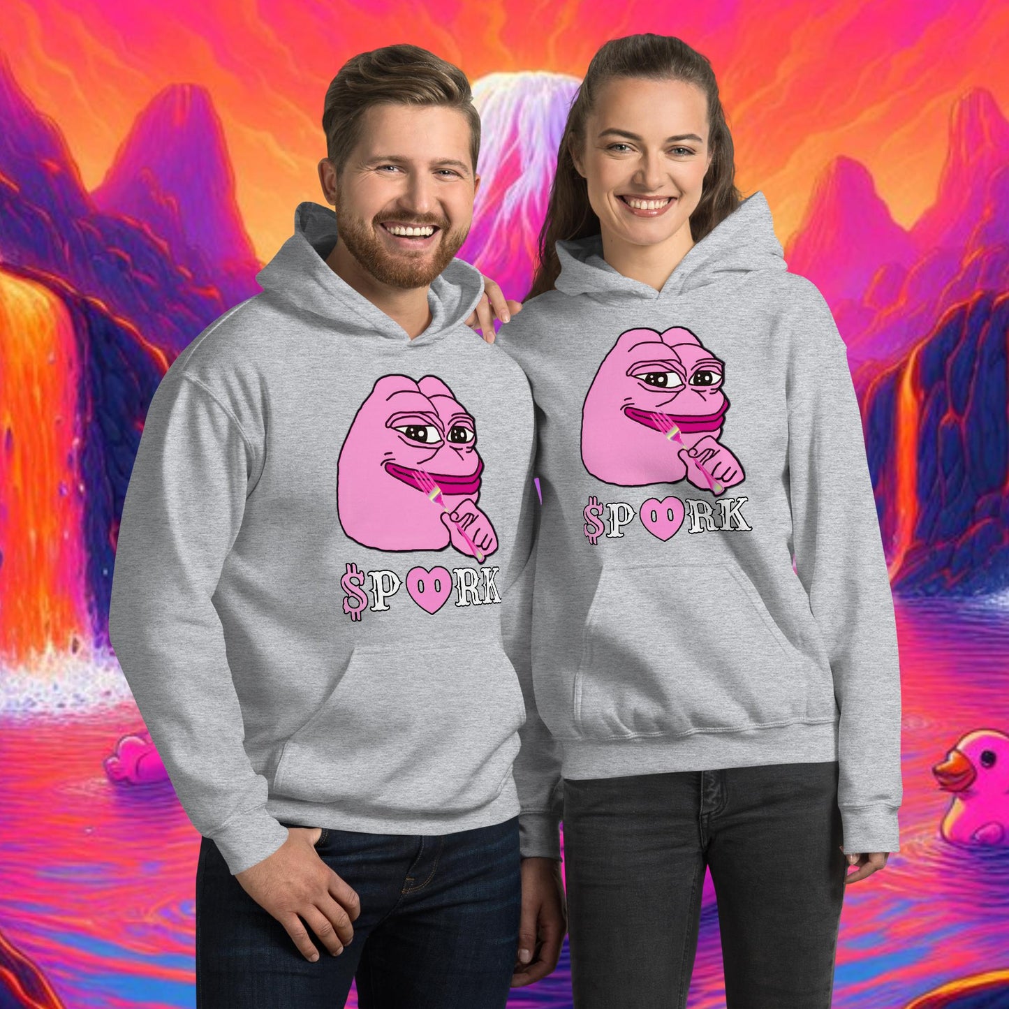 AY-D001#S-001 PINK PEPE $PORK Unisex Heavy Blend Hoodie