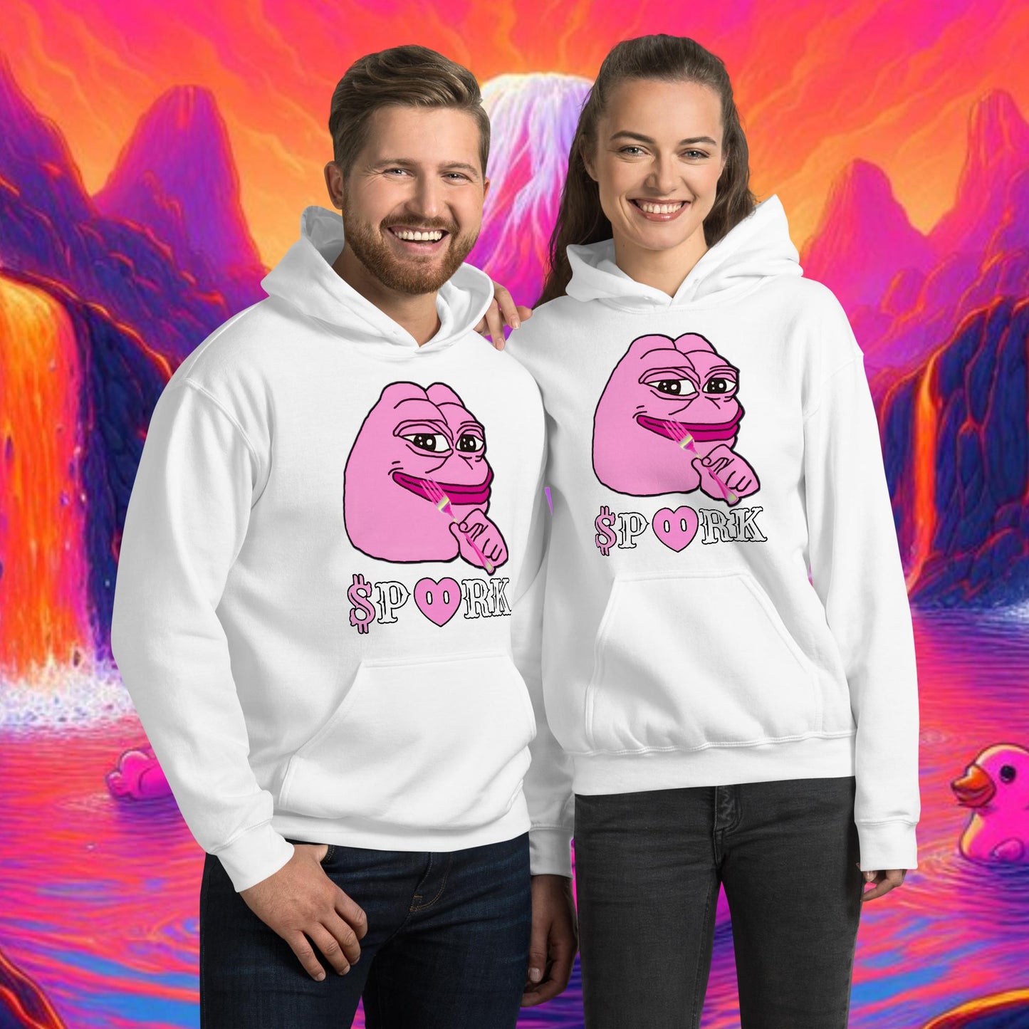 AY-D001#S-001 PINK PEPE $PORK Unisex Heavy Blend Hoodie