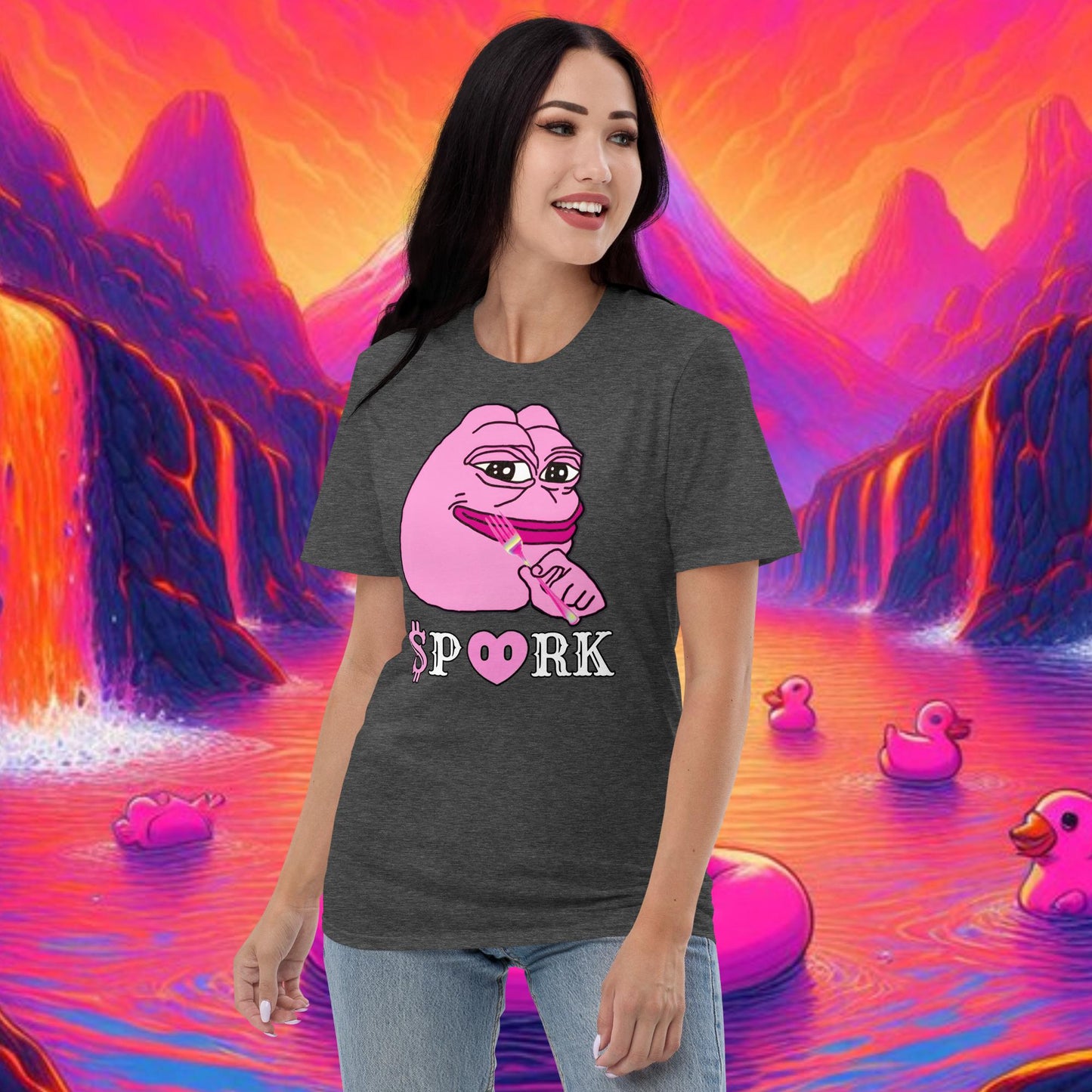 AE-D001#S-001 PINK PEPE $PORK Unisex Lightweight T-Shirt