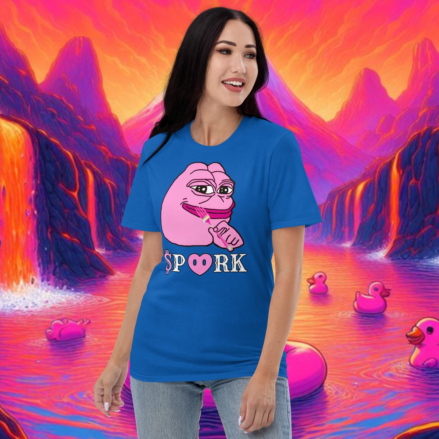 AE-D001#S-001 PINK PEPE $PORK Unisex Lightweight T-Shirt