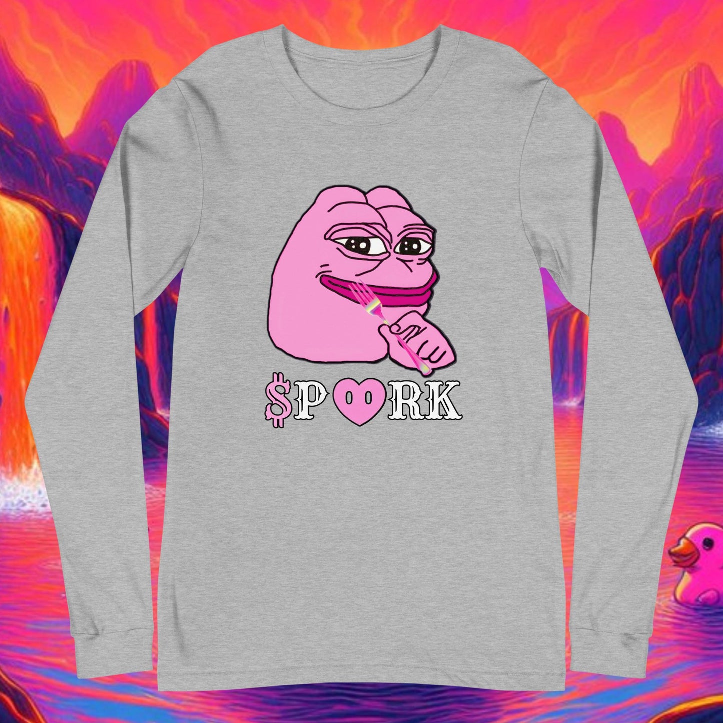 AS-D001#S-001 PINK PEPE $PORK Unisex Long Sleeve Tee