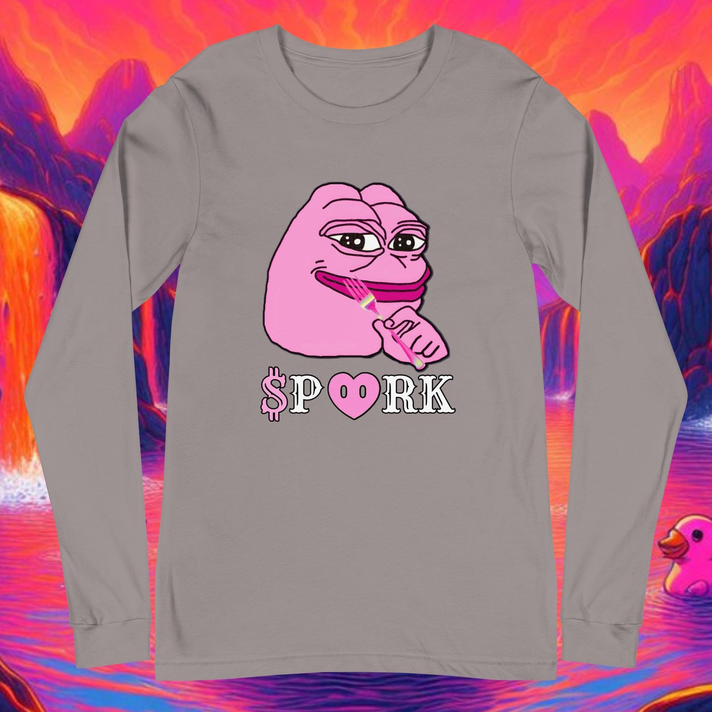 AS-D001#S-001 PINK PEPE $PORK Unisex Long Sleeve Tee