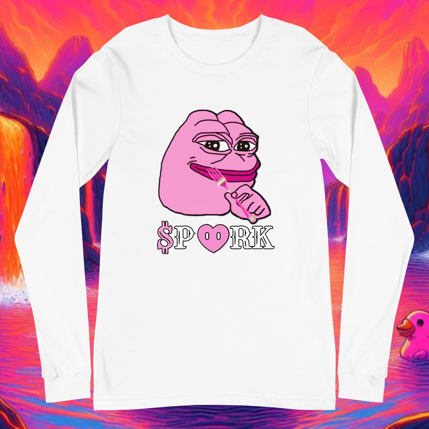 AS-D001#S-001 PINK PEPE $PORK Unisex Long Sleeve Tee