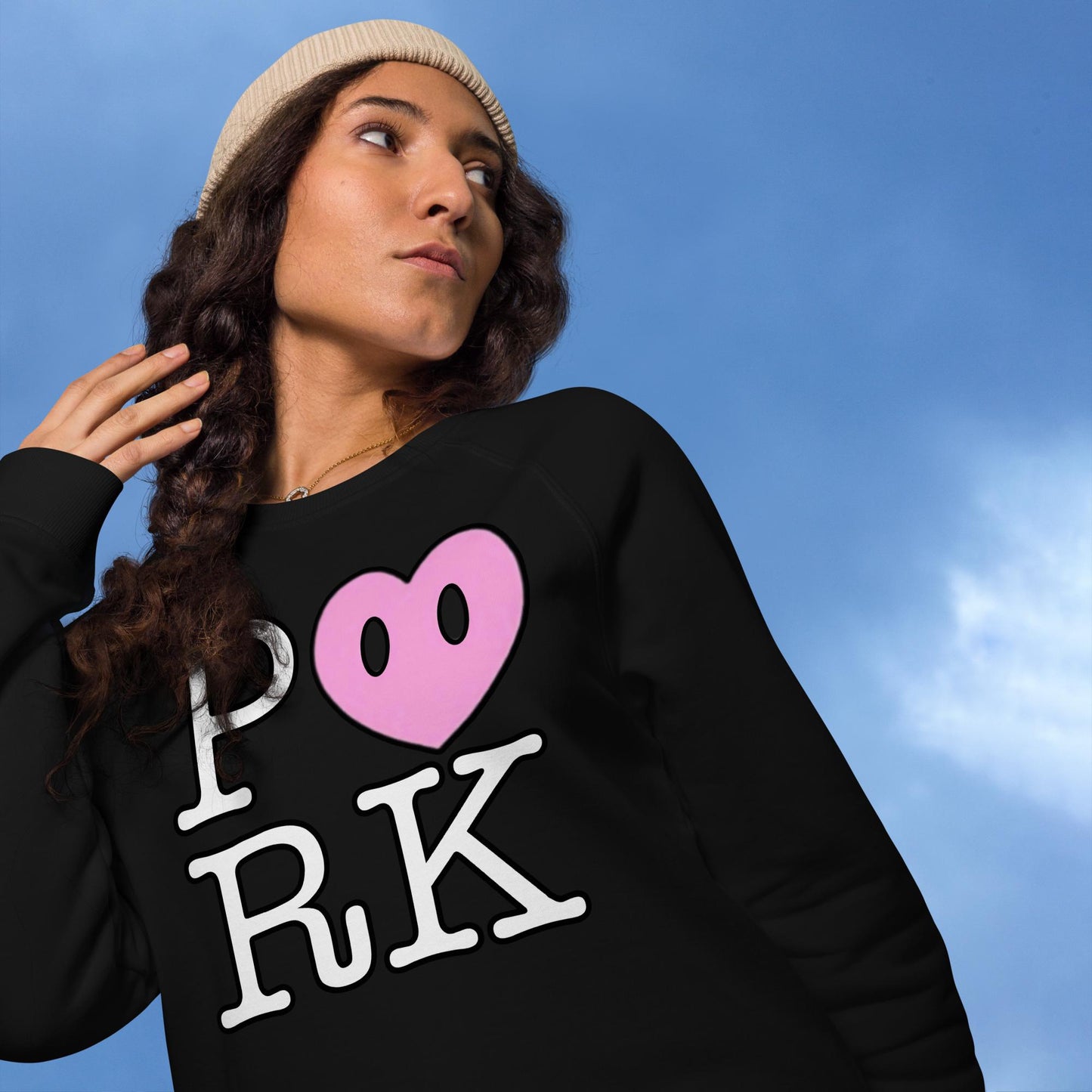 AX-D000#S-000 P<3RK Unisex Organic Raglan Sweatshirt