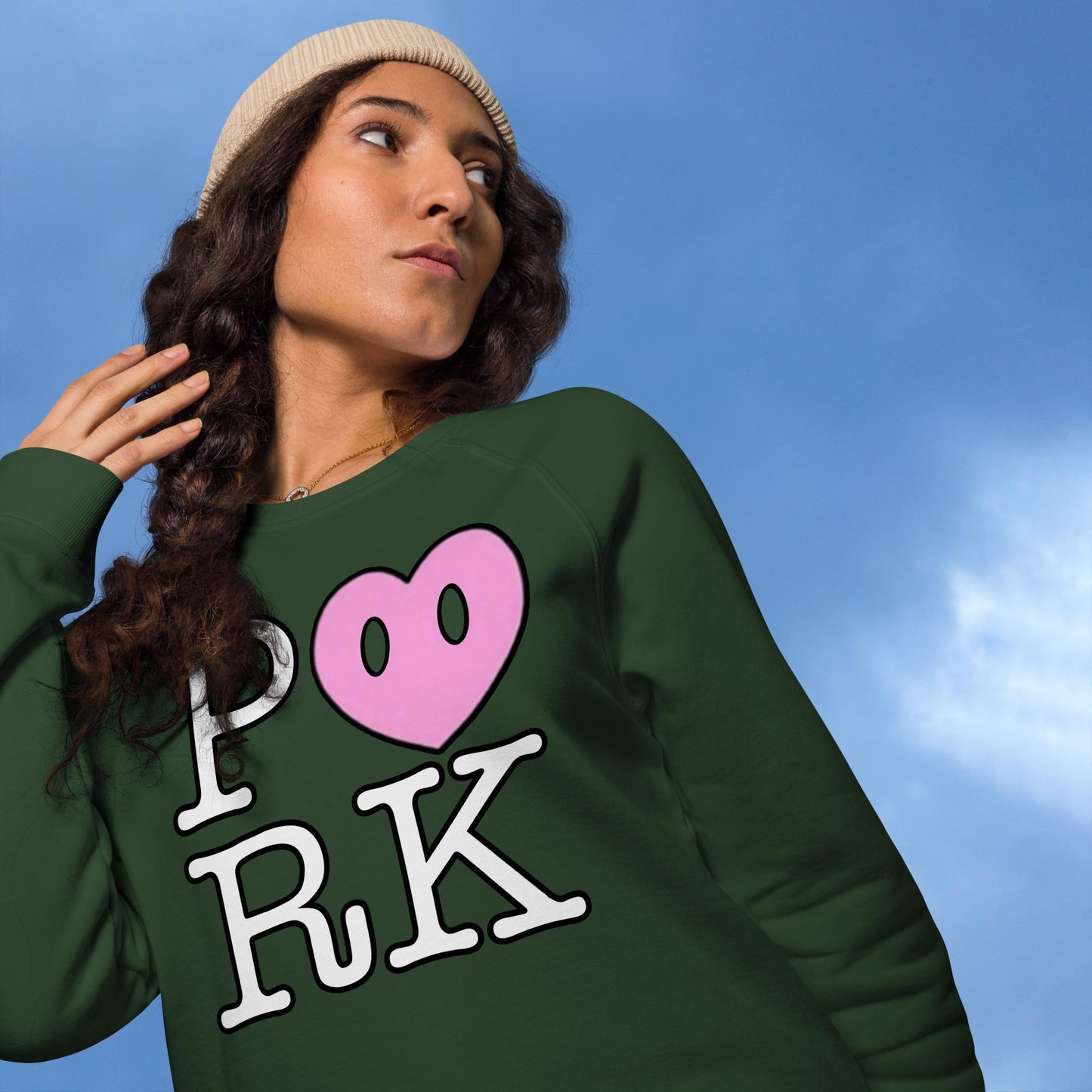 AX-D000#S-000 P<3RK Unisex Organic Raglan Sweatshirt