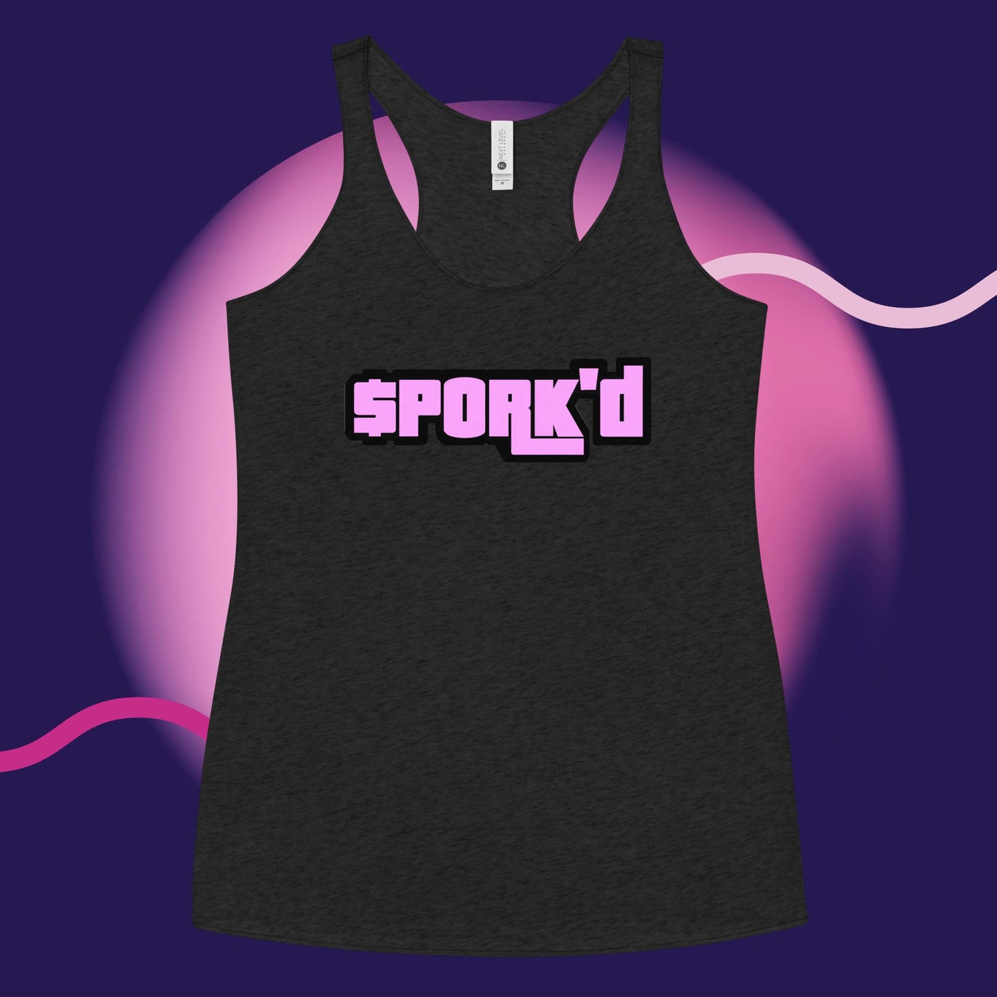 AN-D000#S-052 $PORK'D Women's Racerback Tank Top